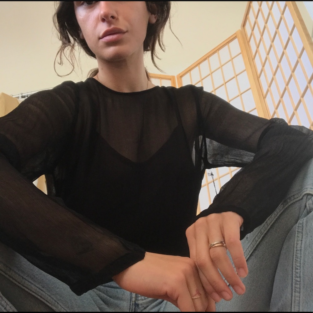 LACAUSA sheer long sleeve size small NWT
